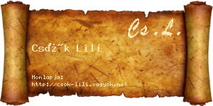 Csók Lili névjegykártya